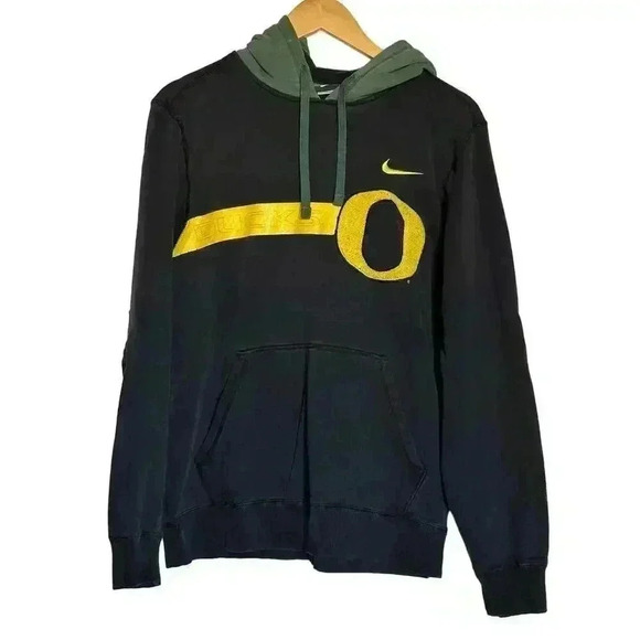Y2k 2000s NIKE University Oregon DUCKS Black Green Logo Hoodie S - Picture 1 of 7